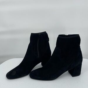 Vaneli Sensur Black Suede Elastic sock booties